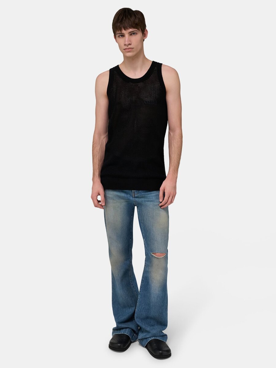 CAMISETA SIN MANGAS DE MALLA DE AMIRI