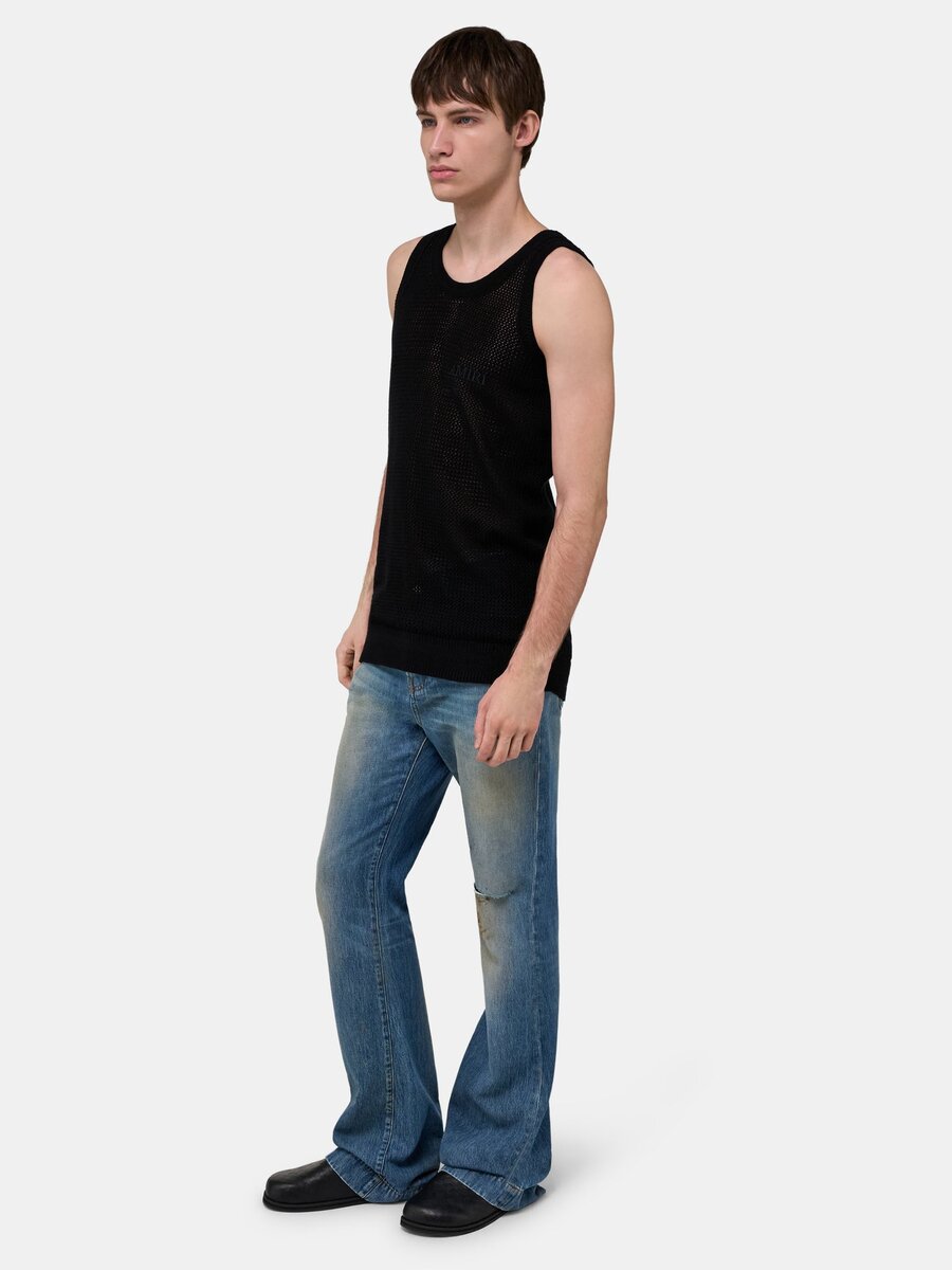 CAMISETA SIN MANGAS DE MALLA DE AMIRI