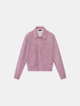 CHAQUETA WESTERN DE GAMUZA CON ESTAMPADO DE COCODRILO PARA MUJER