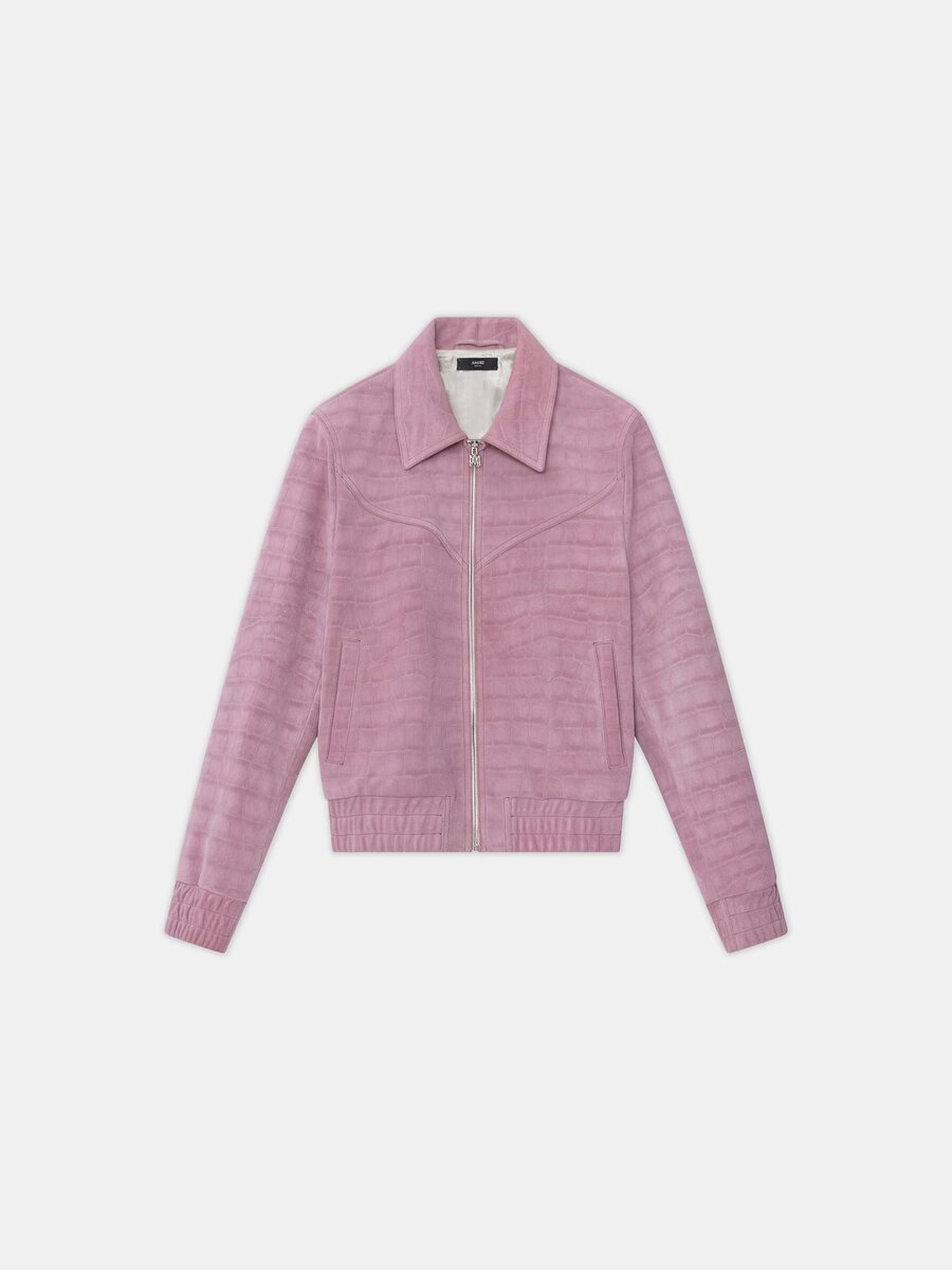 CHAQUETA WESTERN DE GAMUZA CON ESTAMPADO DE COCODRILO PARA MUJER