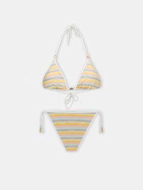 CONJUNTO DE BIKINI DE MÚLTIPLES RAYAS PARA MUJER