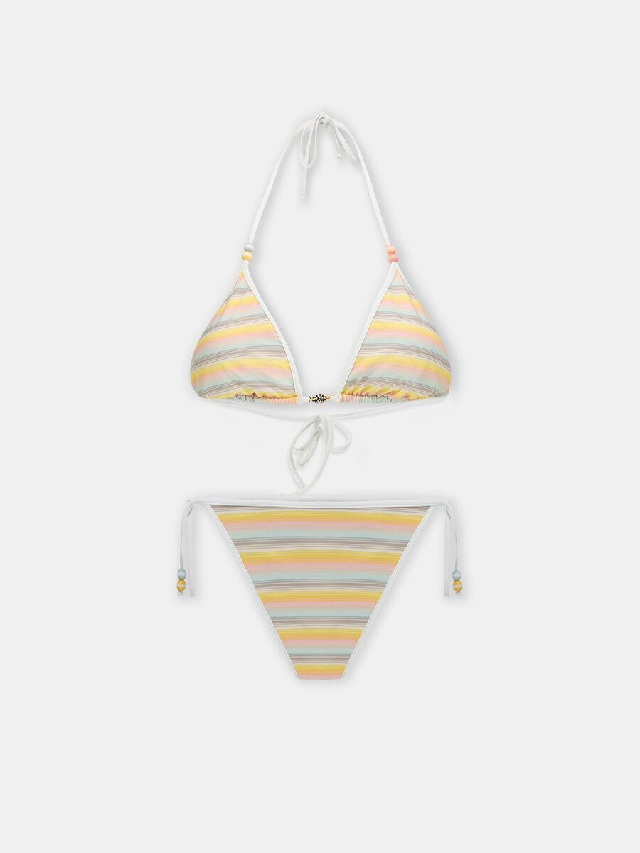 CONJUNTO DE BIKINI DE MÚLTIPLES RAYAS PARA MUJER