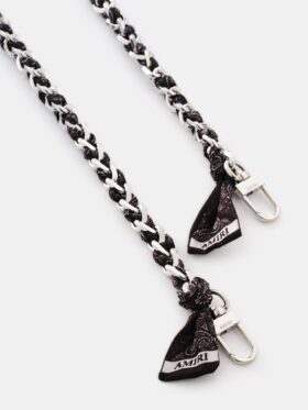 CORREA DE CADENA DE SEDA CON ESTAMPADO DE BANDANA PARA MUJER