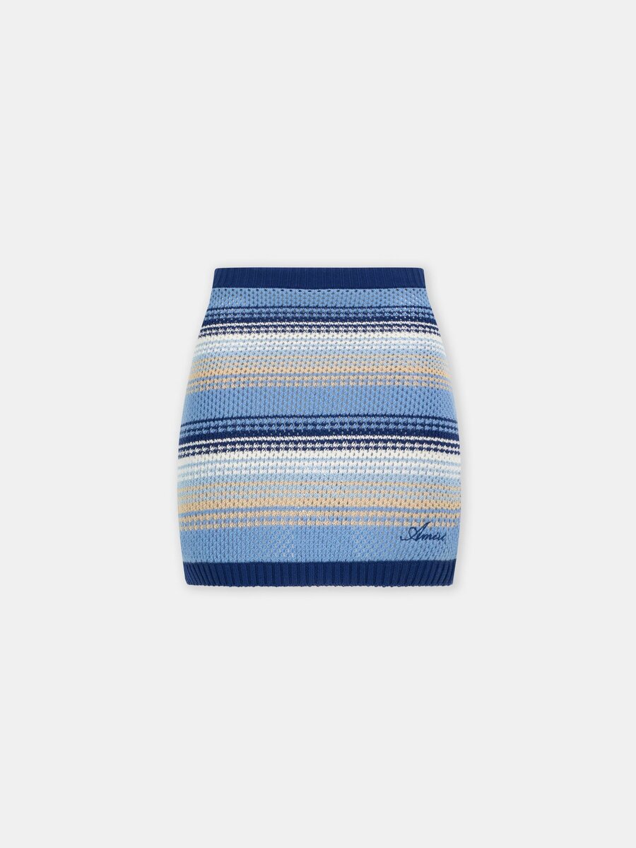 MINIFALDA DE PUNTO CON RAYAS Y LETRAS PARA MUJER