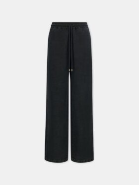 PANTALÓN DE ROPA CASUAL DE LINO CON LOGOTIPO EN LETRA MANUSCRITA