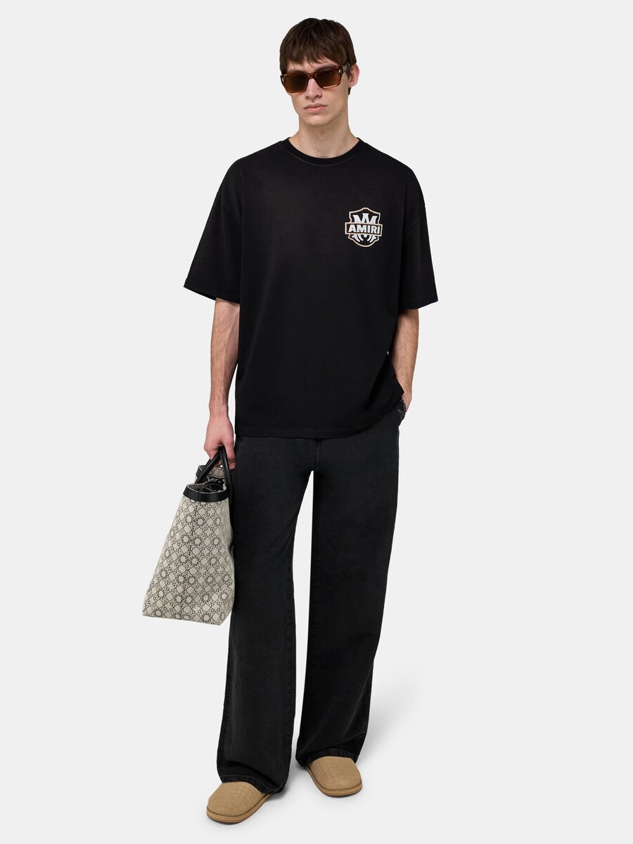 PANTALÓN DE ROPA CASUAL DE LINO CON LOGOTIPO EN LETRA MANUSCRITA