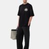 PANTALÓN DE ROPA CASUAL DE LINO CON LOGOTIPO EN LETRA MANUSCRITA