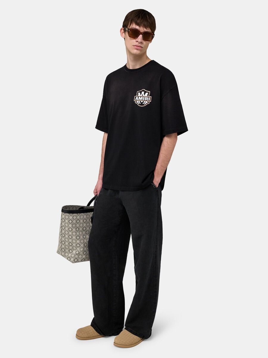 PANTALÓN DE ROPA CASUAL DE LINO CON LOGOTIPO EN LETRA MANUSCRITA