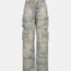 PANTALONES CARGO HOLGADOS DE JACQUARD CAMUFLAJE