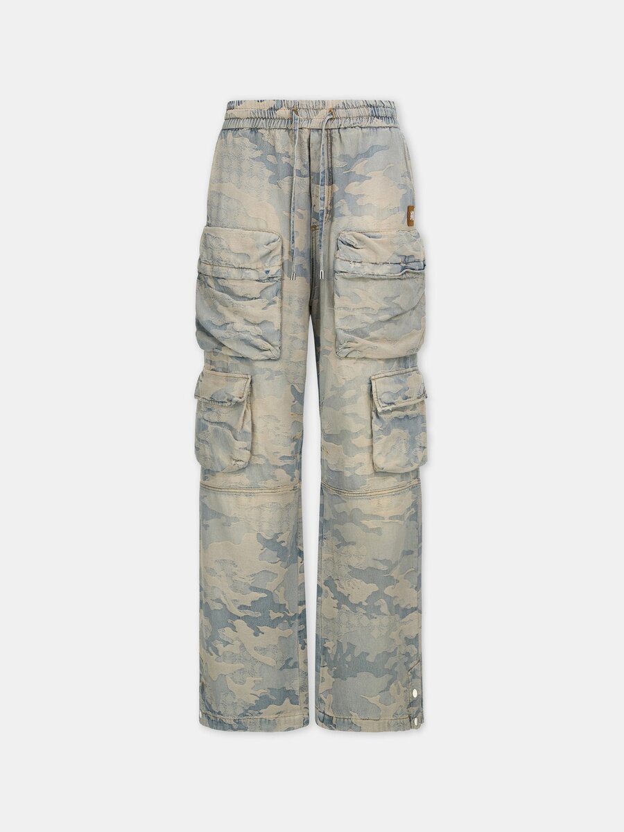 PANTALONES CARGO HOLGADOS DE JACQUARD CAMUFLAJE