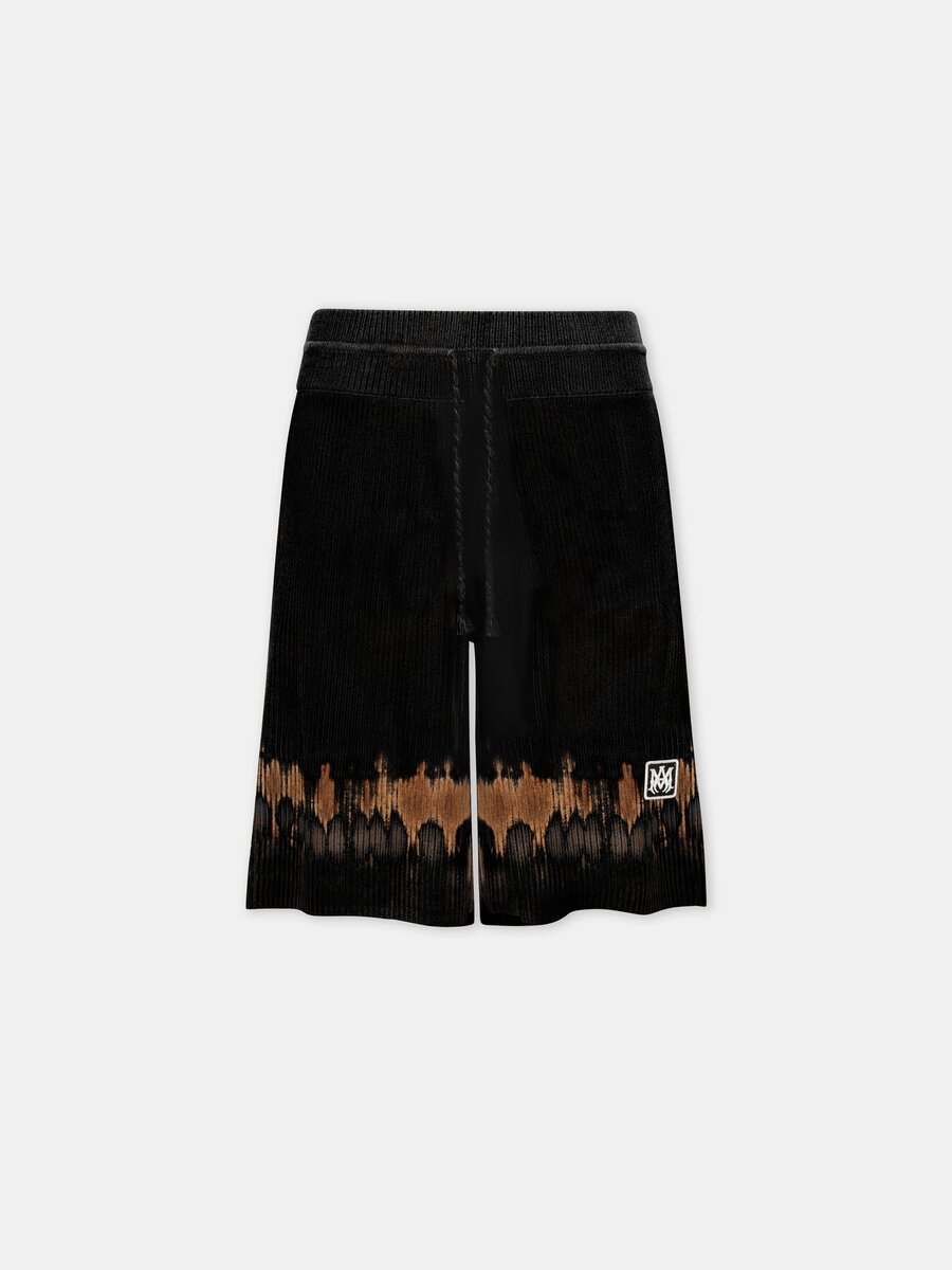 PANTALONES CORTOS DE PUNTO CON PARCHE MA Y EFECTO TIE-DYE