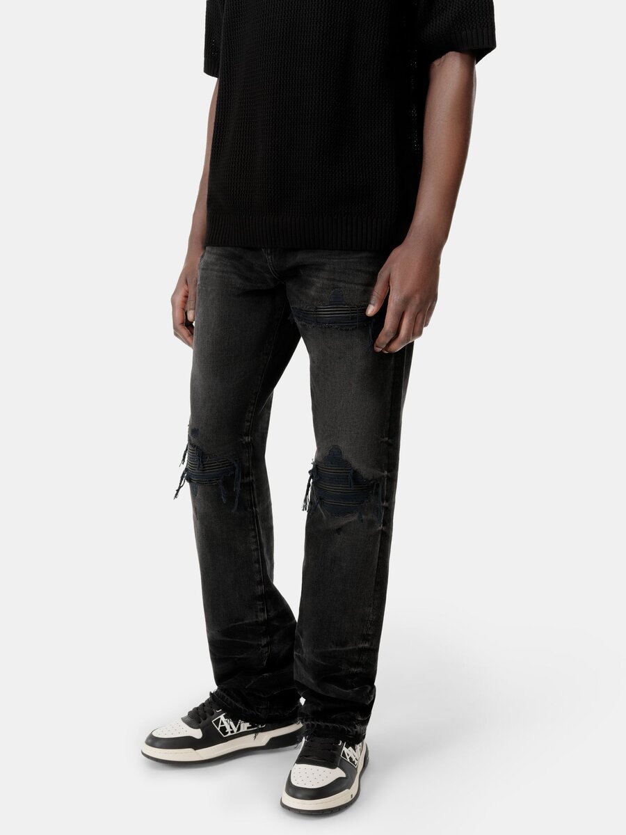 PANTALONES DE DENIM RECTOS DE CUERO MX1