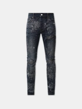 PANTALONES DE JEAN MX1 CON CRISTALES POR TODAS PARTES