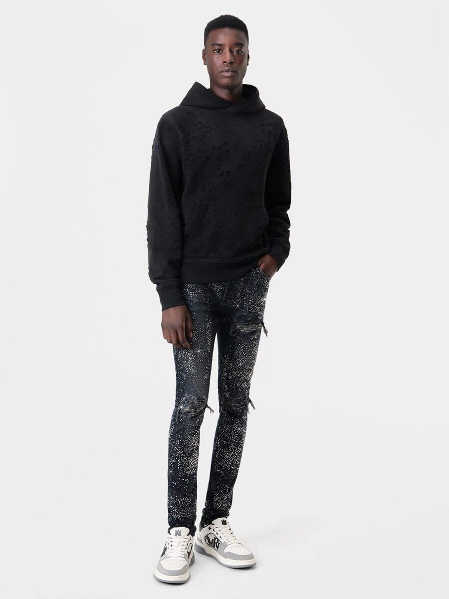 PANTALONES DE JEAN MX1 CON CRISTALES POR TODAS PARTES