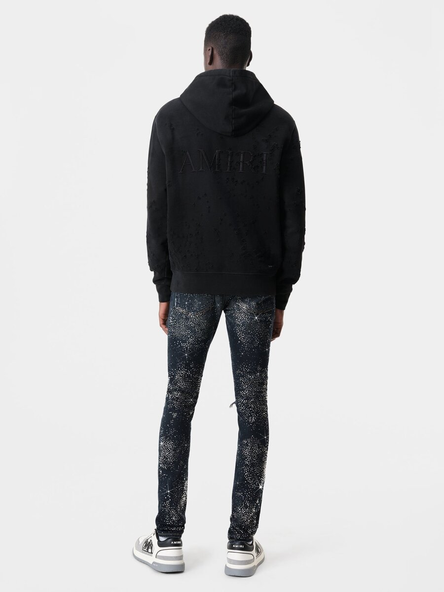 PANTALONES DE JEAN MX1 CON CRISTALES POR TODAS PARTES