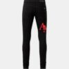 PANTALONES DE JEANS SKINNY CON LOGO DESCALADO - Negro Rojo