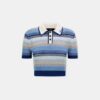 POLO DE MALLA DE CROCHÉ A RAYAS PARA MUJER
