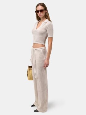 POLO DE MALLA DE CROCHÉ AMIRI PARA MUJER