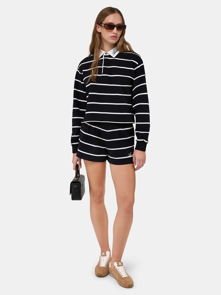PANTALONES CORTOS DE SUDADERA A RAYAS PARA MUJER