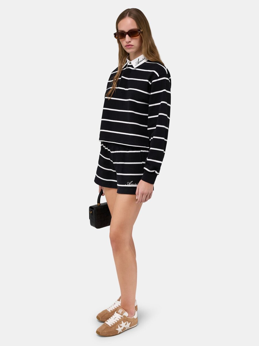 PANTALONES CORTOS DE SUDADERA A RAYAS PARA MUJER