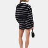 PANTALONES CORTOS DE SUDADERA A RAYAS PARA MUJER