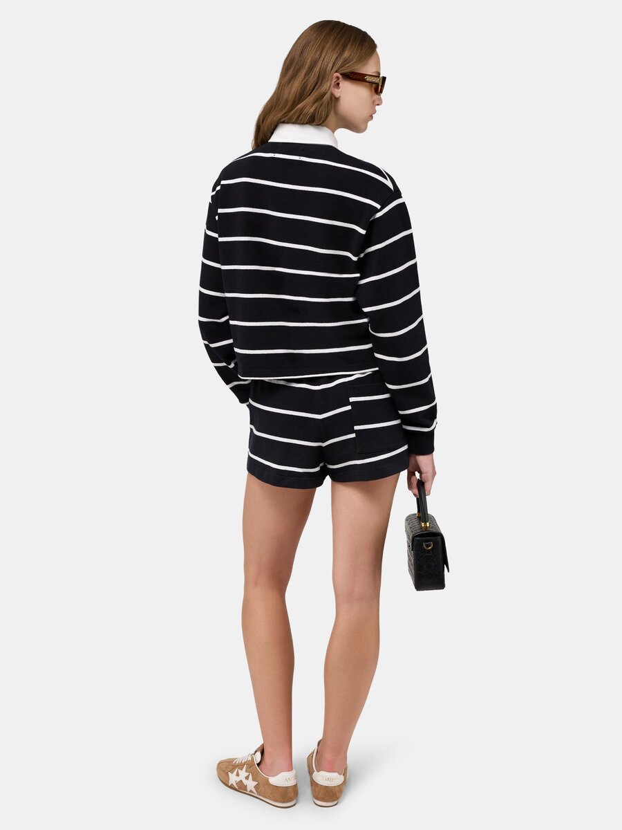 PANTALONES CORTOS DE SUDADERA A RAYAS PARA MUJER