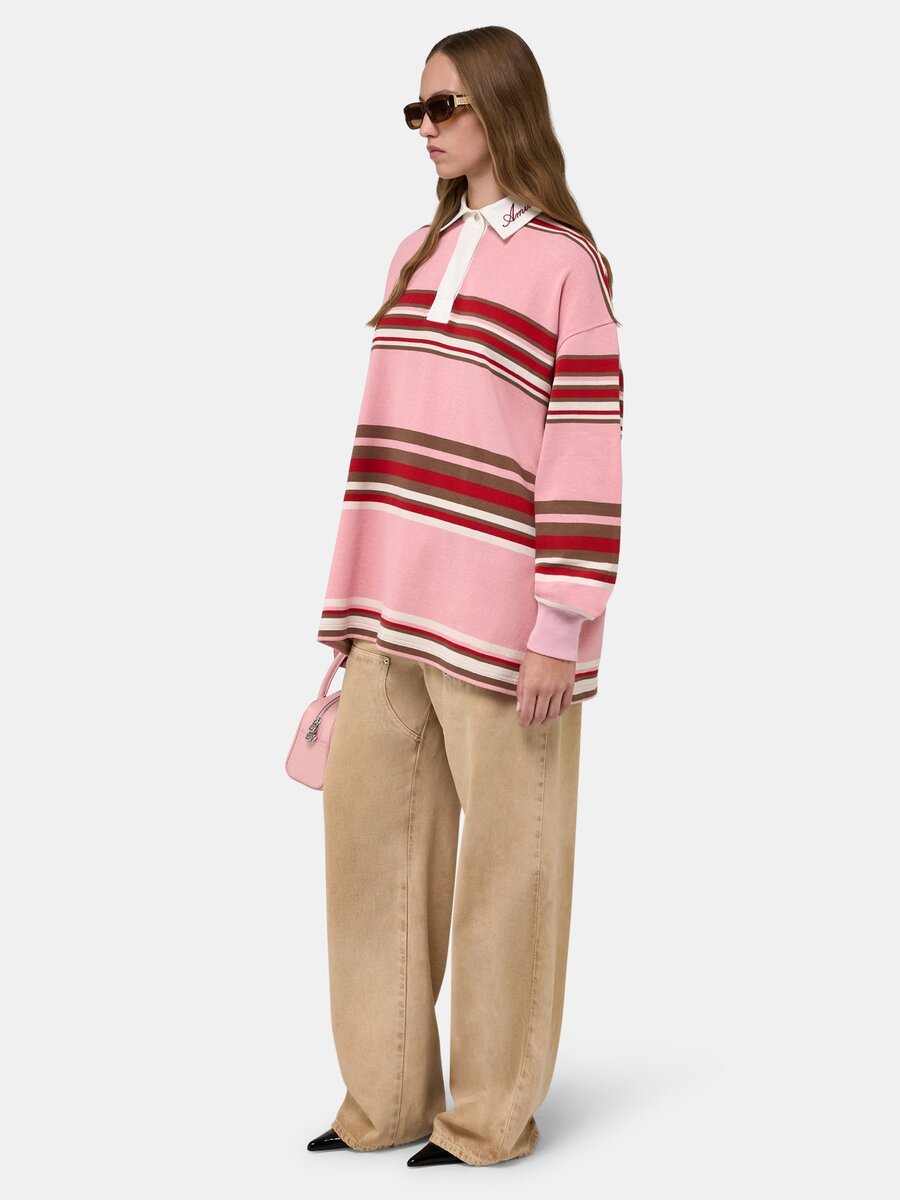 POLO DE MANGA LARGA A RAYAS Y DE TALLA GRANDE PARA MUJER