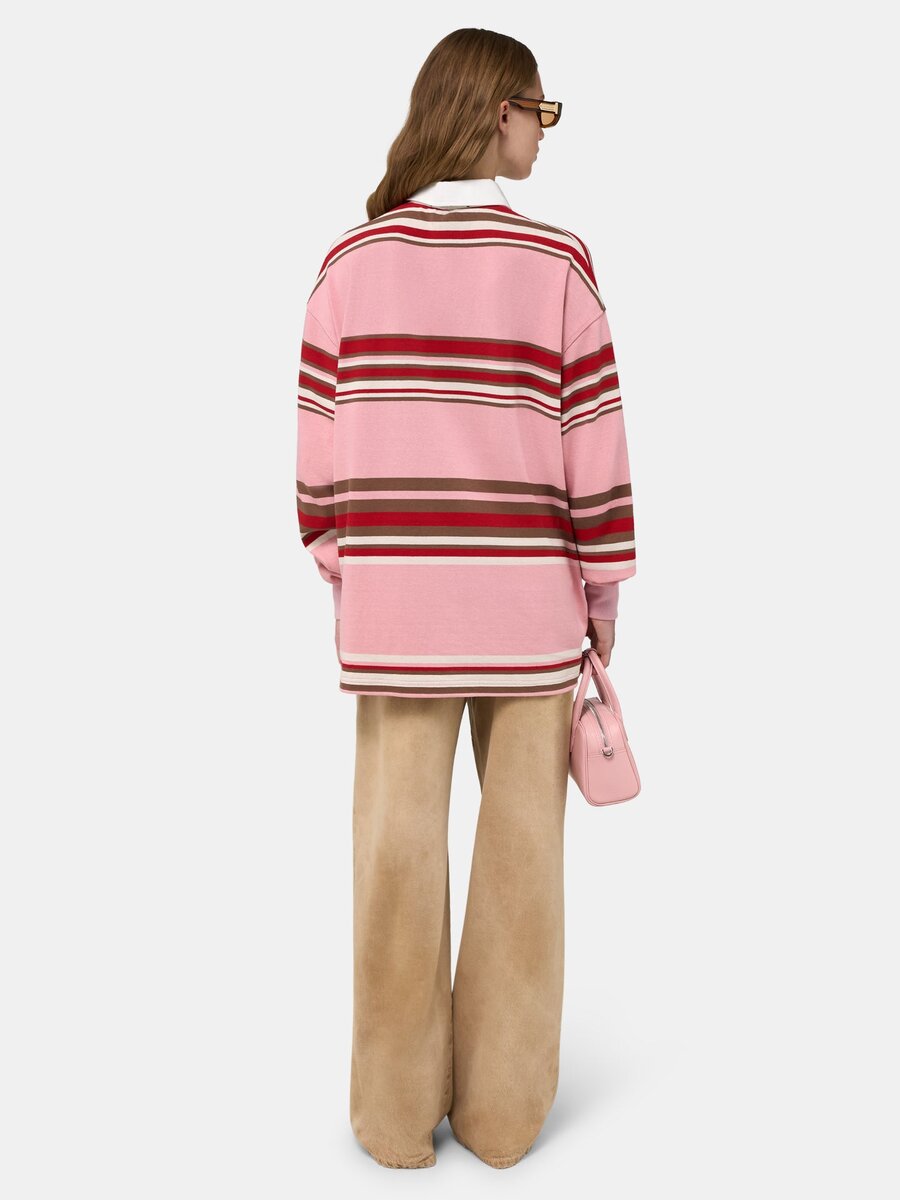 POLO DE MANGA LARGA A RAYAS Y DE TALLA GRANDE PARA MUJER