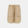 SHORTS DE LINO CON LOGOTIPO EN LETRA MANUSCRITA