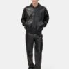 SUDADERA CON CAPUCHA DE CUERO DE TALLA GRANDE CON CREMALLERA
