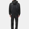 SUDADERA CON CAPUCHA DE CUERO DE TALLA GRANDE CON CREMALLERA