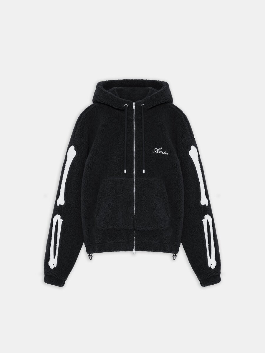 SUDADERA CON CAPUCHA Y CREMALLERA DE FLEECE «Bones»