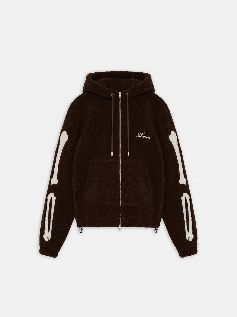SUDADERA CON CAPUCHA Y CREMALLERA DE FLEECE «Bones»
