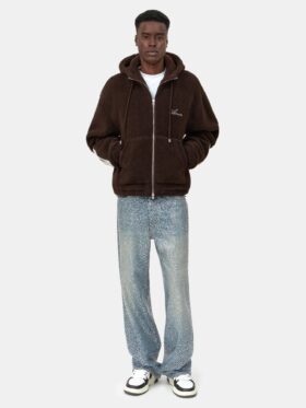 SUDADERA CON CAPUCHA Y CREMALLERA DE FLEECE «Bones»