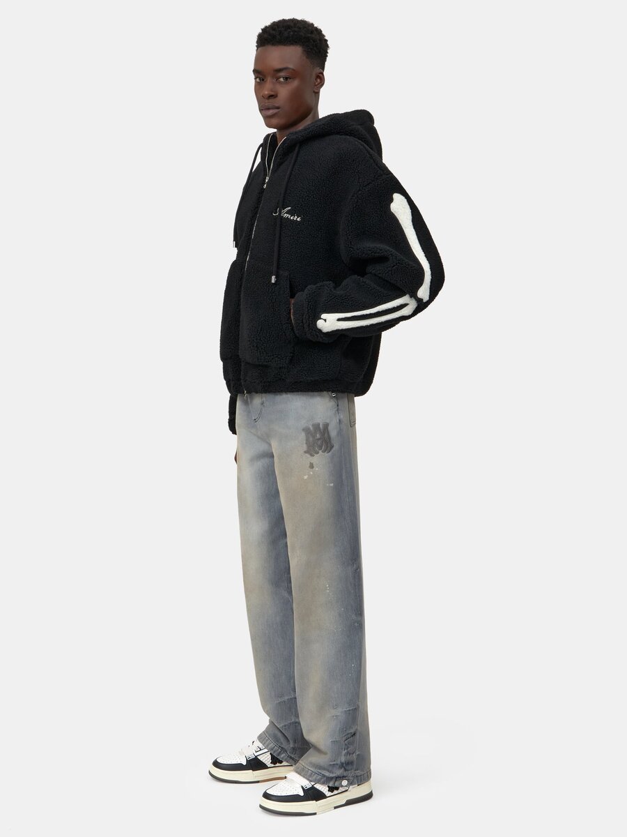 SUDADERA CON CAPUCHA Y CREMALLERA DE FLEECE «Bones»